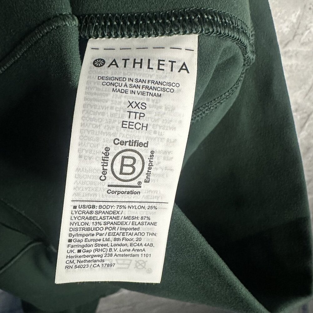 Athleta Salutation Stash Mesh Tight NWT Size XXS (Seaweed Snack) - Picture 14 of 15